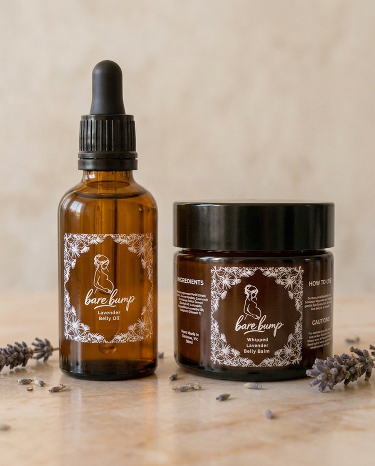Bare Bump Lavender Belly Oil and Whipped Lavender Belly Balm